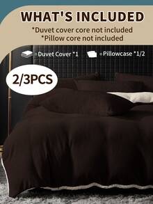 Conjunto de capa de edredom 2/3 peças, roupa de cama, conjunto de cama de cor sólida, decoração aconchegante para quarto, roupa de cama macia e quente, conjunto de capa de edredom suave para a pele, série de cores sólidas, fácil de cuidar e durável, roupa de cama de outono e inverno para quarto de hóspedes e quarto, serve para todos os tamanhos de cama - solteiro, casal, queen, king, 1 capa de edredom e 1/2 fronha, têxteis para casa, presentes de cama, lavável à máquina