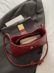 New Luxury Solid Color Versatile Women Shoulder Bag - Red - View 10