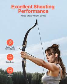 Recurve Bow And Arrows Kit, 60 Inch Wooden Takedown Bows, Right Handed Ergonomic Archery Recurve Bow Package, Longbow For Outdoor Target Training Practice Hunting, Beginners To Advanced, 30 Lbs - 60 Inch - View 3