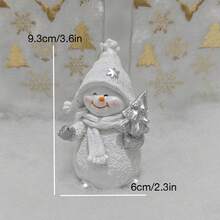1 pieza Decoración de muñeco de nieve navideño, figura decorativa de muñeco de nieve blanco, regalo de Navidad, decoración de interiores
