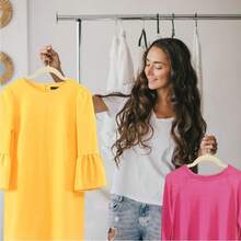 Premium Velvet Hangers,Non-Slip Thin Flocked Felt Hangers, Sturdy Clothes Hangers, Heavy Duty Coat & Suit Hangers, Suit Hangers For Closet Use, Ideal Closet Supplies 5pcs - Multicolor - View 3