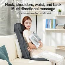 Neck & Back Massager With Heat, 10 CM Adjustable Massage Head Height, Massager Chair Pad With Deep-Kneading Nodes, Back Massager For Home Office - Black - View 6