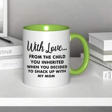 11oz Bonus Dad Mug - Step Dad Gift From Daughter/Son With Funny Step Parent Saying, "With Love From The Youngsters You Inherited" - Clear Glass Coffee Cup With Black Lettering, Father's Day, Christmas, Valentine's, Stepdad Gifts For Bonus Dad, Hand Wash Only, Reusable & Non-Slip, Perfect For Travel, Ideal For Bonus Dads & Stepdads, Heartfelt Keepsake For Stepfamily Celebrations