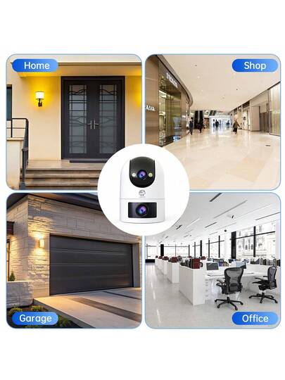 JOOAN 1PC Professional Dual Verlichting Security Camera, Sleek Zwart Outdoor IP66 Rating, 360° Pan/Tilt, Human Tracking, 5X Digital Zoom, Instant Alerts, Perfect Holiday Preparation view 7
