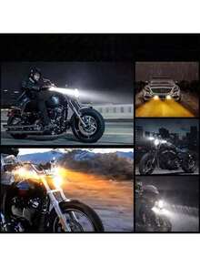 2 Pieces 5-Mode Magnified LED Headlights With Strobe Function, Red Devil Eyes, Five Lighting Modes, Easy To Install, Suitable For Cars, Motorcycles. - Black - View 8