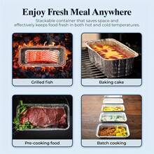 10/20个装加厚铝箔容器 - 不粘一次性面包盘，适用于烘焙、烤箱、烧烤和节日烹饪 - 非常适合制作挞和蛋糕等食品 - 厨房和烘焙必备工具 | 长方形铝箔容器 | 耐用铝箔，烘焙用品