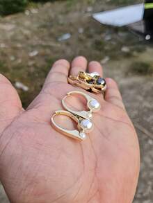 2 Stücke modische Perlen-eingelegt Kupferlegierung Material hochwertige Gestaltung einzigartige neue Damen Ohrringe, geeignet für täglichen Gebrauch und als Geschenk