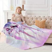 1pc K-Pop Anime Group Print Blanket - Korean Pop Culture Bedspread With K-Drama Characters, Soft Pink & Blue Hues, All-Season Cozy Throw For Room, Dorm, Travel - Kawaii Bedding Accessory-280gsm - nhiều màu8 - Xem 7