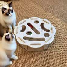 1pc Interactive Cat Toy - Puzzle Box Game With Felt Maze & Bell, Enriching Toy Design, Sturdy For Scratching, Hunting & Exercise Activities, Suitable For Indoor Kittens - Multicolor - View 9