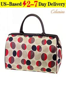 Ladies' Vintage Newspaper Print Canvas Handbag - High-Quality Check Pattern, Fixed Shoulder Strap, Zipper Closure And Polyester Lining, Large-Capacity Coffee Brown Travel Shopping Daily Fashion Accessory This  Is Suitable For Young Girls For Their Birthday, Prom And Graduation And Also A Lovely Gift For Friends, Mother, Lover On Special Days Such As Valentine's Day, Christmas, Anniversaries.Can Be Used As Thanksgiving, Halloween,Christmas Gift. - 彩色 - 查看 14