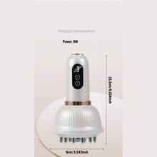 1个可充电1200mAh经络按摩刷，带加热和振动模式，可选择按摩肩部、颈部、腰部，无线刮痧按摩器 - 彩色 - 查看 2