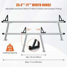 Techigher Truck Rack, Ladder Rack For Truck, Heavy Duty Aluminum Truck Bed Rack Two-Bar Set With 8 Non-Drilling C-Clamps For Kayak, Surfboard, Lumber, Ladder, 800 Lbs Capacity - Adjustable - View 2