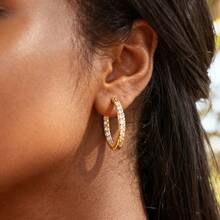 Luxuriöse, elegante, übertriebene, glänzende Creolen mit kubischem Zirkonia, geeignet für den täglichen Gebrauch von Frauen, Partys und Veranstaltungen, Geschenk für Herbst/Winter, Weihnachten, Valentinstag