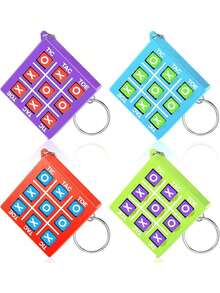 4pcs-Tic-Tac-Toe Keychain Shower Party Favor Keychain Birthday Party Favor Goodie Bag Filler Kids' Box Prize Party Filler Party Games (Favorite Boys And Girls) - 彩色 - 查看 6