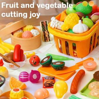儿童仿真水果蔬菜水果切切玩具厨房食物蔬菜可切水果披萨过家家套装