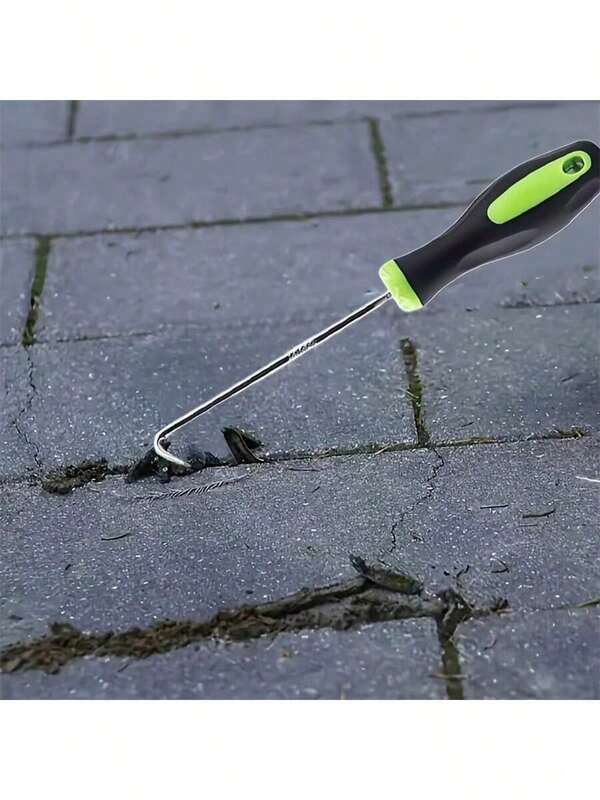 1pc Heavy-Duty U-Shaped Metal Gardening Tool With Green And Black Handle, Suitable For Garden, Lawn, Cracks, Paths, Replacing Window Screen Strips, Removing Seals, Very Useful For Weeding