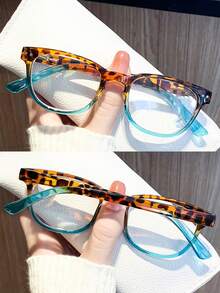 Gafas de lectura cuadradas de moda para mujeres - Lentes de aumento ultra claros, bloqueo de luz azul, marco rectangular con estilo, reduce la edad, gafas versátiles - Multicolor - Ver 3