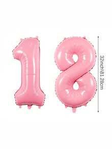 2件 32英吋粉色數字氣球，適用於生日派對、生日慶祝裝飾、儀式、週年紀念、派對裝飾、嬰兒洗禮、拍照、家庭聚會、新年 - 彩色 - 查看 10
