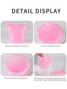 KUNT 1pc 3/4 Compartment Portable Rotating Milk Powder Box, Single Layer, Dual-Use, 4 Compartments, Multi-Style Milk Powder Box For Separating And Storing Milk Powder, Snacks, Tea, Dried Fruit, Rotating Plastic Storage Box, Baby Milk Powder Box