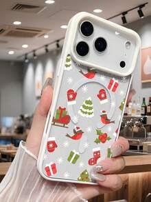 Winter-Rotkehlchen-Vogel-Beeren-Festliches Muster-Design Weihnachten Schnee Magnetische Telefonabdeckung Ästhetischer Feiertag Süßes Accessoire Saisonaler roter Vogel für Naturliebhaber Kompatibel mit iPhone 17 pro max/17pro/17/Air/16promax/16Pro/16Plus/16/15ProMax/15Pro/15Plus/15/14ProMax/14Pro/13ProMax/13Pro/13/12ProMax/12/11ProMax/11Pro/11/XSMax/X/XS - Hellgrau - Übersicht 6