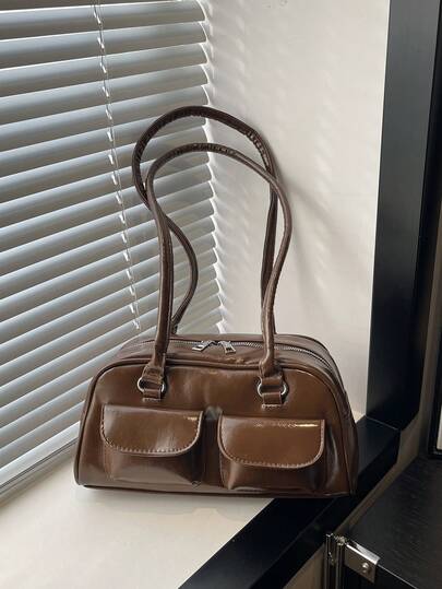 Fashionable Casual Retro Versatile Large Capacity Commuter Shoulder Crossbody Bowling Bag