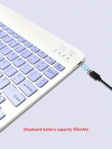 10 英寸无线蓝牙迷你静音键盘，兼容智能手机、iPad、3 个系统，150mAh 电池容量 - 紫色 - 查看 6