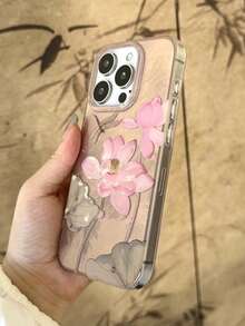 1 chiếc ốp lưng điện thoại hai lớp mềm mại kiểu Trung Quốc mới, xếp ly hình hoa sen, tương thích với iPhone 13, thiết kế sáng tạo, chống rơi vỡ, tương thích với iPhone 15 Pro Max, 14 Pro - Nhiều màu - Xem 3