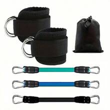 6pcs/Set Leg Training Equipment, Including 3 Ankle Resistance Bands, 2 Ankle Straps And 1 Storage Bag, Suitable For Exercise, Leg And Glute Training, Muscle Building - Multicolor - View 11