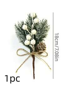 1‌Pc/5pcs Artificial Berry Pinecone Picks - UV Resistant Faux Red Berries With Cones, Christmas Tree Decorations & DIY Wreath Making, Valentine's Day Gifts & Winter Home Decor (Rustic Farmhouse Style)‌ ﻿ - Multicolor - View 6