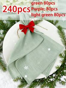 2/6/12/240pcs Modern Minimalist Christmas Solid Color Fresh Tableware Decoration Napkins, Suitable For Wedding, Party, Home Use - Multicolor - View 14