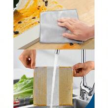 10/5pcs Magic Cleaning Cloth Thickened Double -Sided Metal Steel Wire Rags Kitchen Dish Pot Washdishing Cloths Towel Clean Tools - Bạc - Xem 2