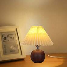 1pc Wooden Texture Decorative Warm Light Table Lamp, USB Powered, Nordic Modern Retro Style, Suitable For Bedroom, Dining Room, Office, LED Light Source - Desk Lamp - View 5