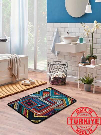 60x100 Cm Oval Non Slip Bathroom Mat Soft, Absorbent Durable Made In Turkey