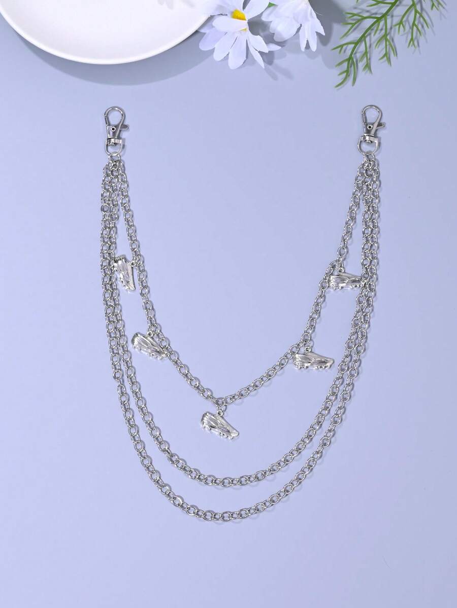 1pc Punk Style Skeleton, Snake Sword, Star, Planet Charm Multi-Layer Chain Pants Chain, Fashion Waist Chain Decoration Suitable For Halloween, Music Festivals, Unisex - E Style - View 1