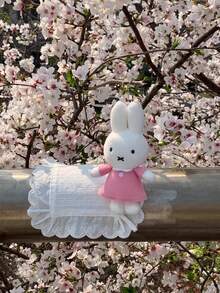 1件/6件装韩式柔白竹纹花卉蕾丝餐垫，多用途餐桌装饰杯垫 - 彩色 - 查看 5