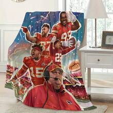 Kansas City Player Fleece Blanket - Vibrant Digital Print, Comfortable Design For All Seasons, Suitable For Bedroom, Sofa, RV, And Picnic, Perfect Gift For Sports Fans - Màu sắc hỗn hợp - Xem 4
