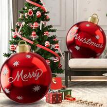 60cm Super Large Christmas Ball, Painted Ball, Christmas Tree Ornament, Hanging Ball, Suitable For Mall, Hotel Decoration, Festival Decoration, Hanging Ornament Ball[Reference Image 4 For Bulk Style] Christmas Decorations Home Christmas Gifts Christmas Decor - Multicolor - View 2