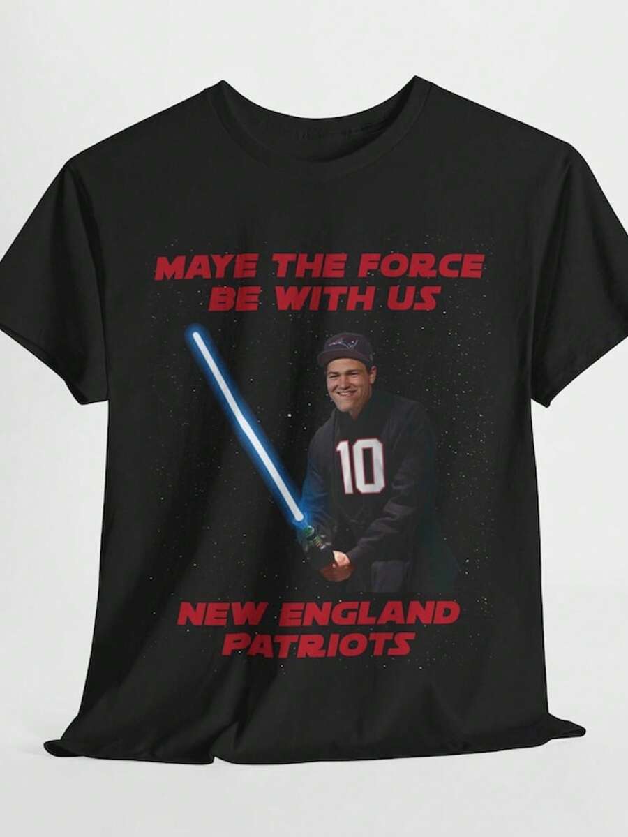 Drake Maye  England Patriots _Maye The Force Be With Us_ _ Football Unisex Black_Gray_Blue_White - màu đen - Xem 1