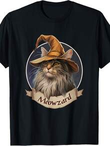 Magical Meowzard Enchanting Halloween Wizard Cat T-Shirt For  Wo Kids - 款式25 - 查看 1