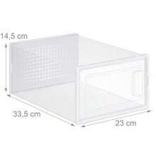 Plastic Shoe Boxes, 1/2/4/6/12-Piece Storage Box Sets, Foldable And Stackable Plastic Shoe Boxes For Sneakers Up To Size 44, Transparent And White, Back To School - Bộ 2 món - Xem 8