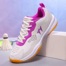 女式羽毛球训练鞋，耐磨防滑，高回弹，适合初学者和高级球员，室内/室外，轻便透气，防滑，减震，学生训练，时尚运动鞋，休闲运动鞋，团队训练装备，比赛鞋 - 紫色 - 查看 3
