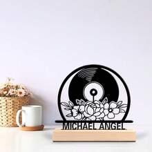 1pc New Design Personalized Custom Metal DJ & Gamer Art With Wooden Base Tabletop Decoration, Perfect For Meditation Spaces, Office, Asian Themes Christmas Decorations The Perfect Gift For Brothers, Fathers, Friends And Professional Gamers Who Love Gamer And,Christmas Gift Supplies - Black - View 7
