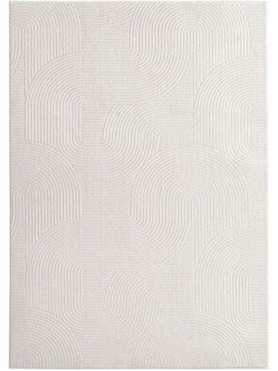 Taracarpet Short Pile Boho Sk Polyester Vloerkleed In 3D Look, Washable, Easy To Clean Robust, Ideal Living Room, Bedroom Children's Also As Bath Mat, Anthracite Waves, 050 080 Cm view 2