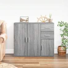 vidaXL Sideboard Grau Sonoma 91x29,5x75 Cm Holzwerkstoff - Grey - View 1