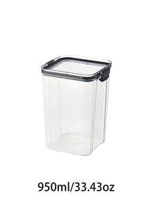 1 Stück quadratischer Lebensmittelbehälter, luftdichte Lebensmittelbehälter mit Deckel, verschiedene Getreidespeicherbox, transparenter versiegelter Plastikbehälter, Kühlschrankfrischhaltekasten, verschlossenes Glas, stapelbare Lebensmittelbehälter, luftdichte Lebensmittelbehälter, Haushaltsspeicherglas - Verschiedenfarbig - Übersicht 17