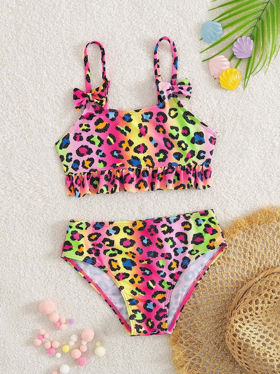 2025新款中小童可爱休闲乡村风泳衣两件套 - 彩色 - 查看 1