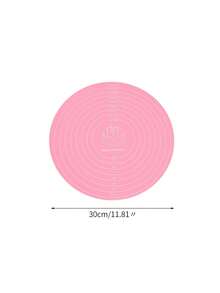 1pc Circular Silicone Baking Pad, 11.8 Inches * 11.8 Inches Non Stick Silicone Baking Pad, With Measuring Anti Slip Dough Pad, Reusable Silicone Pad, Used Making Cakes, Cookies, Macarons, Bread, And Pastries - Hồng - Xem 6