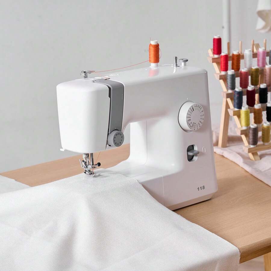 Sewing Machine, 18 Stitch Applications, With LED Light And Foot Pedal, Simple Dial Control, Interior Metal Frame, Lightweight And Portable Beginner Sewing Machine For Adults Crafts And Mending - View 1