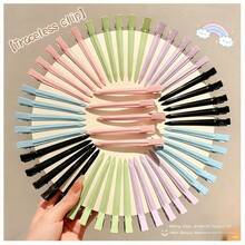 20pcs Solid Color Casual Iron Seamless Duck Clip, Everyday Hairstyle Essential, Minimalist & Elegant, Multi-Scenario Hair Accessory, Mixed Colors, Versatile & Practical Clips, 3.39 Inches, Hair Slide, Hair Barrettes