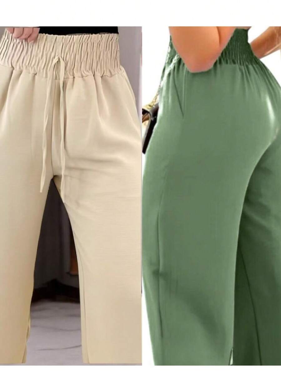Simple Polyester Daily Pocket - بيج + أخضر ورقي - مشاهدة 1